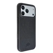 Arden Full-Grain Leather Wrap MagSafe Case for iPhone 17 Pro, Pebble Black