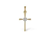14k Two-Tone .05 Diamond Cross Cross Pendant