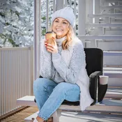 Malta Portable Heated Reclining Stadium Chair with Armrests