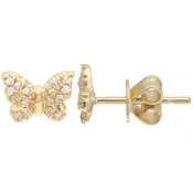 14 Karat Gold Butterfly Diamond Earrings