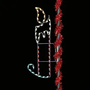 6ft Christmas Candle Pole Mount Display | Holiday Outdoor