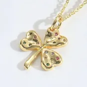 14K Gold Plated Shamrock  Necklace
