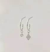 Astrid Mismatched Tiny Hoops, Silver