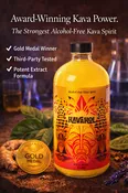 Kavahol Alcohol-Free Kava Spirit, Fiery Ginger Flavor