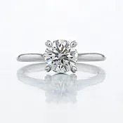 1.00 ct Round Shape Lab Cultivated Diamond Danhov Solitaire Platinum Engagement Ring (2006754)