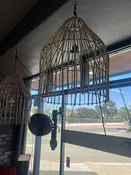 Birdcage Lighting Chandelier Natural Wood Rustic Style