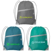 Vilda rPET Drawstring Backpack with Zippered Front Pocket