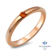 0.10ct Round Orange Sapphire Ring in 14K Rose Gold