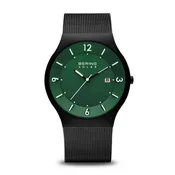 BERING Solar Brushed Black 40mm Green Dial Men's Watch 14440-229