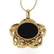 Black Coral Gold Pendant