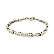 10k Two-Tone Gold Diamond Bracelet 7.25" Long 3/4ct Total Weight 12.6g