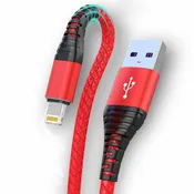 USB A to Type C Cable 3 FT Premium Nylon Braided Red