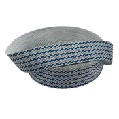 1.5" Navy Silver Chevron Grosgrain Ribbon Yardage Football Colors DIY Hair Bows Crafts