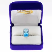 Blue Topaz and Diamond Ring
