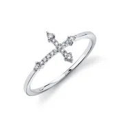 0.09CT 14K W/G DIAMOND CROSS R