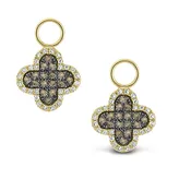14k Champagne & White Diamond Clover Earring Charms