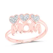 10k ROSE GOLD 1/10 CTW DIAMOND P1 GIFT | MOM HEART RING
