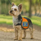 Custom Cape-Style Dog Vest for Small Service, ESA & Therapy Dogs – Choose 2 Patches