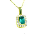 0.75 ct. GIA Certified F1 Colombian Emerald Pendant 18k Gold