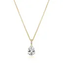 Accented Pear Pendant Finished in Gold