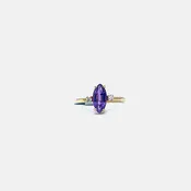 10 KARAT YELLOW GOLD MARQUISE SHAPED AMETHYST RING 200-00081