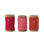 10 Yard Velvet Ribbon On Spool - 3 Color Options