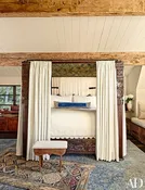 Hand carved Indian Triple Arch Canopy Bed