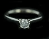 14k Solid White Gold and Natural Diamond Ring