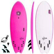 5-5 5ft 5in Fish - Soft Top Short Foam Surfboard for Beginners and Kids - Includes Leash and Fins