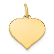 10K .018 Gauge Heart Disc Charm