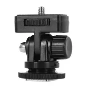 REFLEX CAMERA 180 Degree Vertical Angle Tripod Mount Adapter with 1/4" Screw & Cold Shoe – Durable ABS Build, Ideal for Camera Accessories & Microphones – Secure, Adjustable Mounting Solution