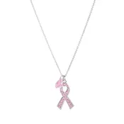 Breast Cancer Awareness Pendant - Rhodium
