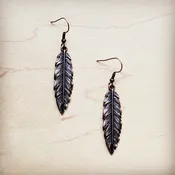 **Antique Copper Feather Earrings 220v