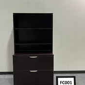 2 Drawer Espresso laminate Lateral File with bookcase 65' x 36" x 22"