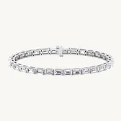 10.50CT T.W East To West Emerald Cut Natural Diamond Tennis Bracelet 14K Solid Gold