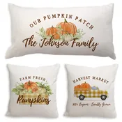 Autumn Harvest Personalized Pillow Covers - Set of 3