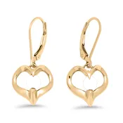 14Ky Gold 1 Pea Heart Peapod Earrings With Birthstones