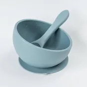Babeehive Goods - Silicone Suction Bowl and Spoon Set: Duck Egg Blue