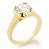 Double Prong Round Diamond Engagement Ring