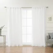 Extra-Wide Sheer Voile Backdrop Curtain – Ready to Hang with 4" Rod Pocket