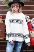 Aztec Pattern Popcorn Sweater from And The Why | All Sales Final | Free Shipping