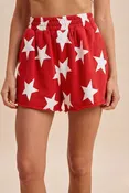 4th Of July Star Printed French Terry Shorts
