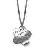 “Progress Not Perfection” engraved on Flower Necklace