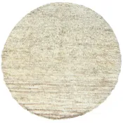 10'1"x10'1" Bone Ivory Wool Hand Knotted Moroccan Berber Round Rug R82986