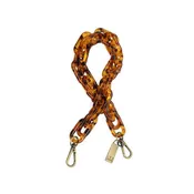 21" LUCITE CLUSTER CHAIN STRAP - FAUX TORTOISE SHELL