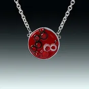 “Always room for more” art glass and sterling silver necklace