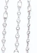 18K White Gold White Topaz Chain Necklace | 91"