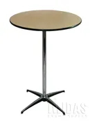 30″ Round Wood Pedestal Table – 42″ High