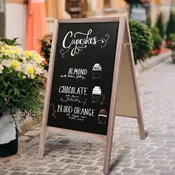 A Frame Wooden 40" x 22" Chalkboard, A Frame Rustic Chalkboard Sign Double-Sided Sidewalk Chalkboard Easel, Sturdy Sandwich Board for Restaurant