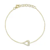 0.09CT DIAMOND OPEN HEART BRACELET
